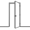 Five Panel Frosted Glass Prehung Door - Left Hand Outswing