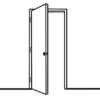 Five Panel Frosted Glass Prehung Door - Right Hand Outswing