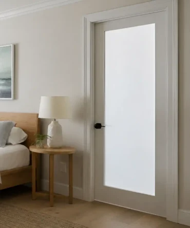 frosted glass door