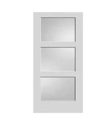 Three Panel Frosted Glass Prehung Door