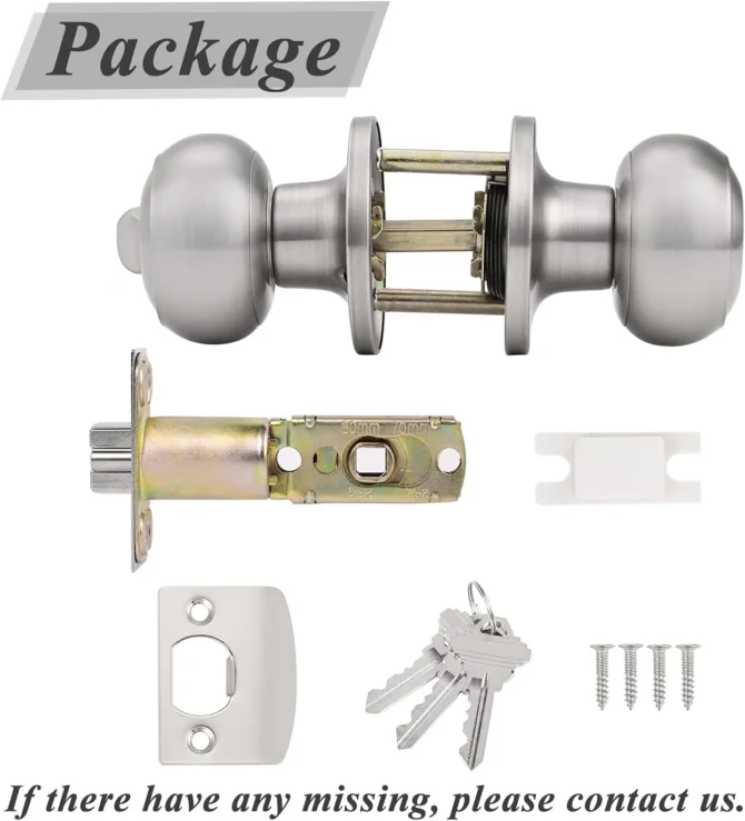 Door Handle Key Lock - Satin Nickel