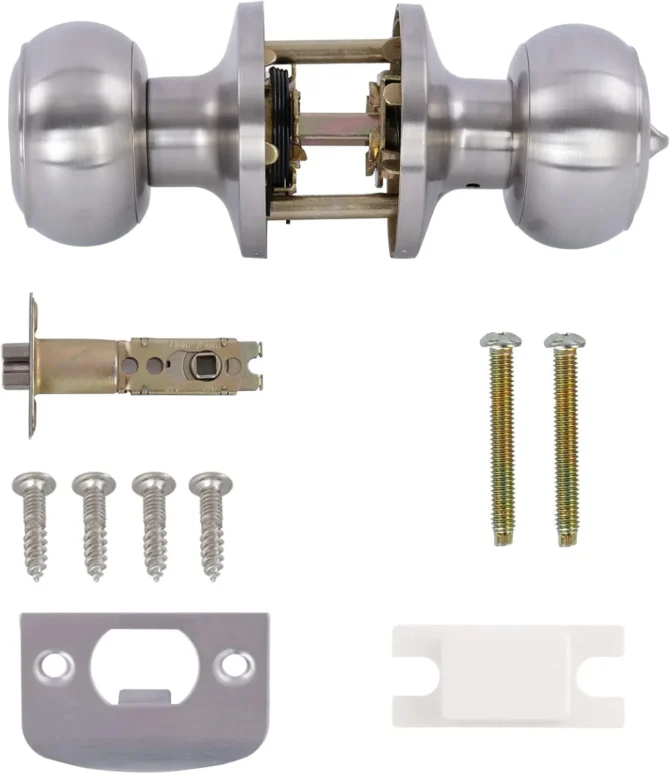 satin nickel door knob privacy