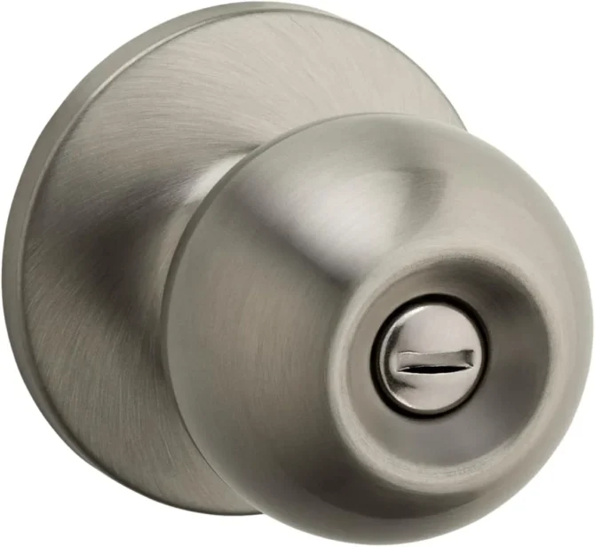 satin nickel door knob privacy