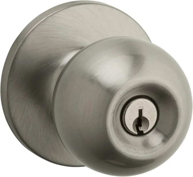 Door Handle Key Lock - Satin Nickel