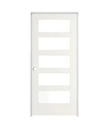 Five Panel Frosted Glass Door