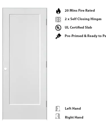 One panel fire rated interior door, 20 minutes fire rated door. interior door