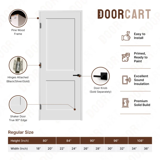 Solid Core 2 Panel Door