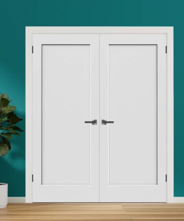 One Panel Shaker Hollow Core Door Black Hinges With Handle