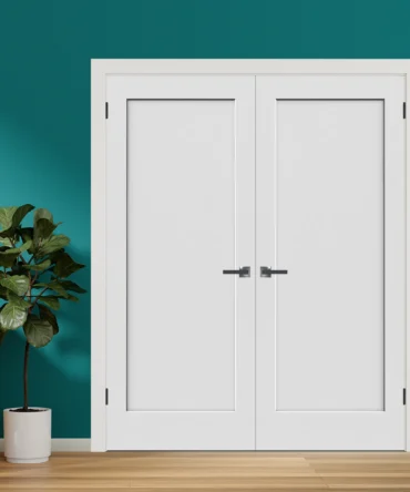 One Panel Shaker Hollow Core Door Black Hinges with Handle