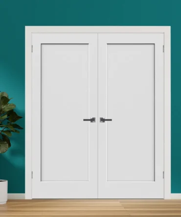 One Panel Shaker Hollow Core Door Black Hinges With Handle