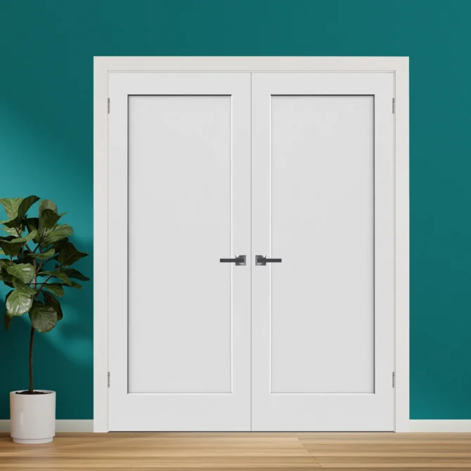 One Panel Shaker Hollow Core Door Black Hinges With Handle