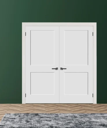 Two Panel Shaker Hollow Door Black Hinges With Handle