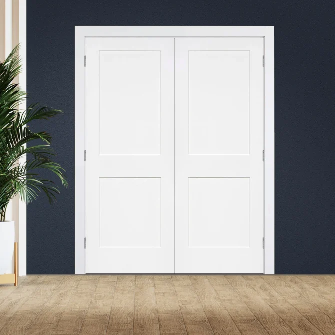 2 Panel Solid Core French Door – Prehung Interior Door - Image 2
