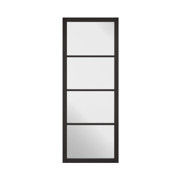 Clear Glass 4 Panel Black Frame Door - Image 5