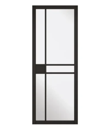 Greenwich Clear Glass – 5 Panel Black Frame Door