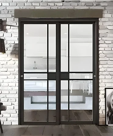 5 panel clear glass door
