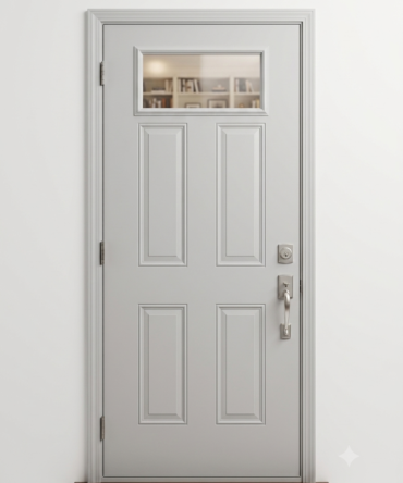 Clear 1 Lite - Primed Steel Pre hung Entrance Door - 2210 Glass