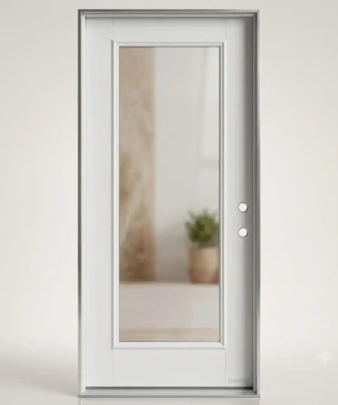 Clear full lite steel door