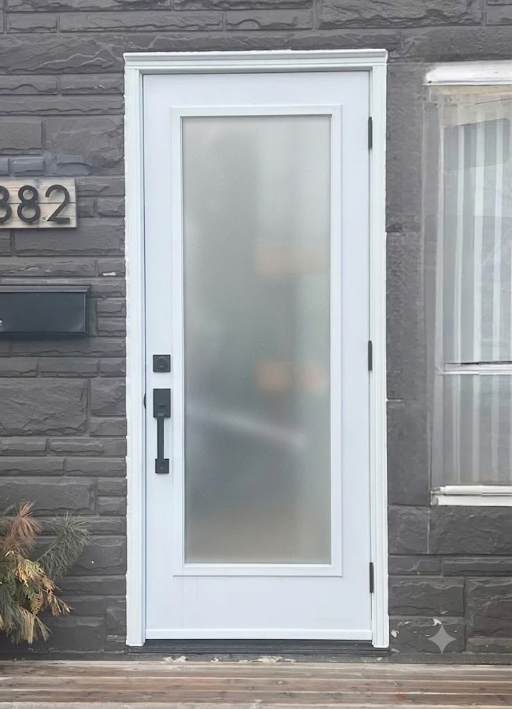 Frosted clear glass door