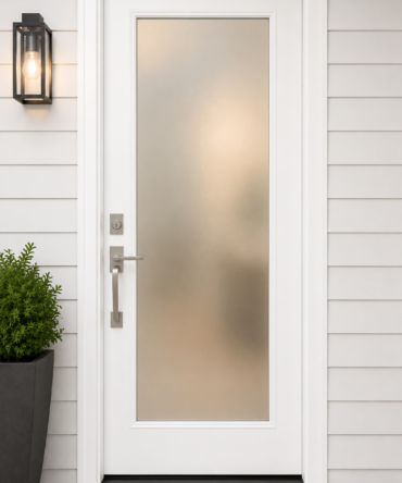 Frosted glass full lite door