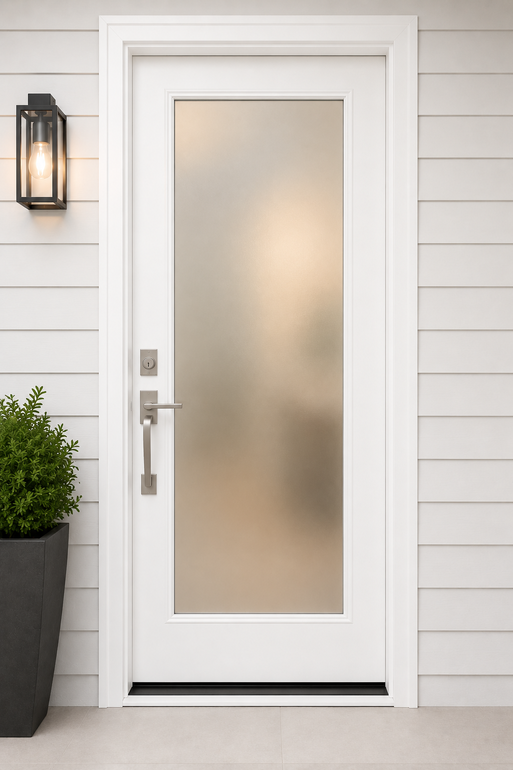 Frosted glass full lite door